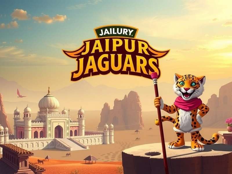 Jaipur Jaguars game banner featuring royal palaces, desert landscapes, and jaguar mascot